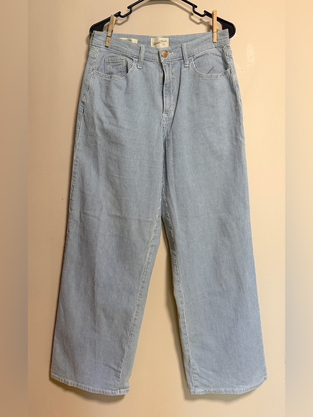 Universal Thread Light Blue Pinstripe Relaxed Wide Leg Jean - NWOT